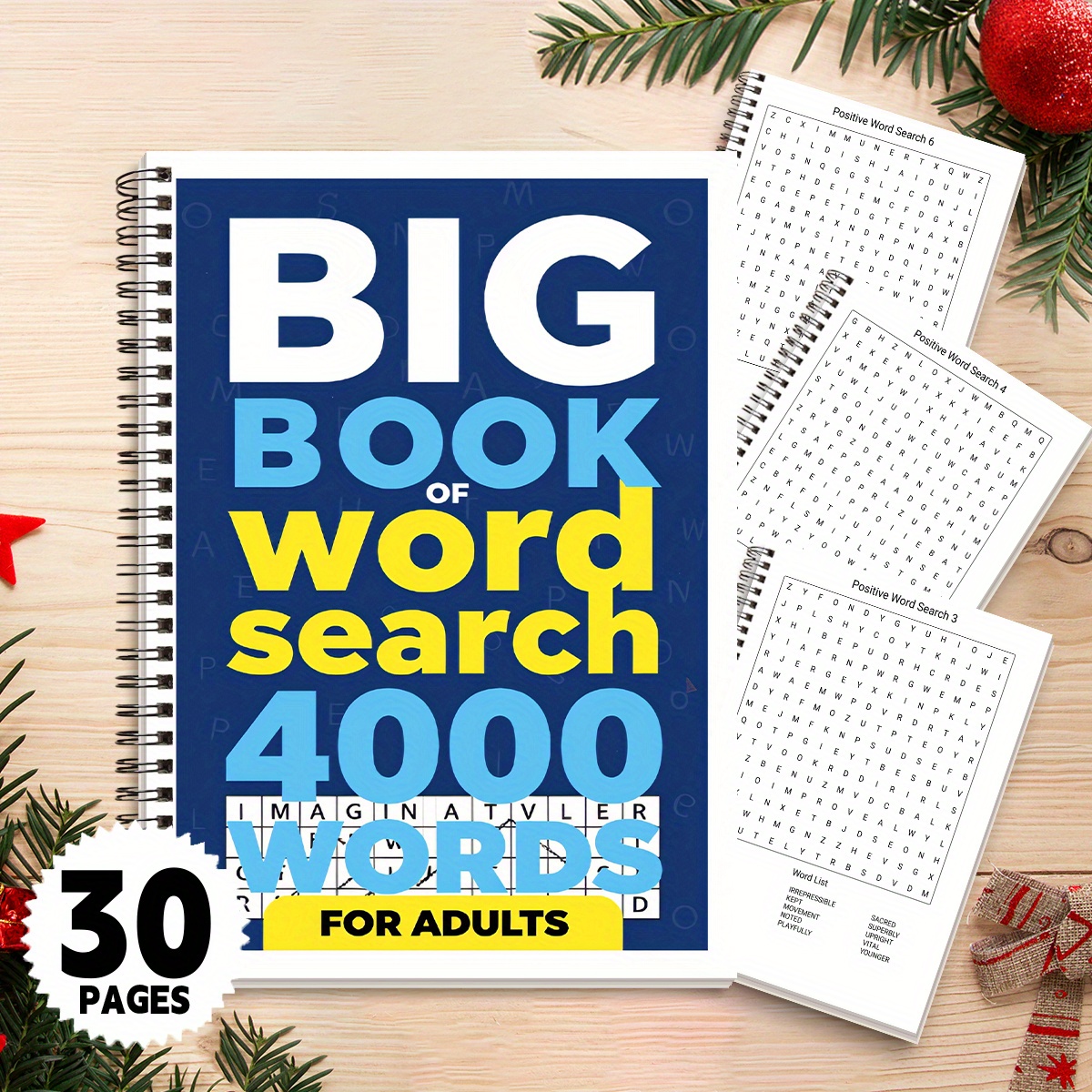 TEMU 2026 Book & Composition Notebook - 35-page Spiral Bound With Vocabulary, Games, Relax Art Diary Journal - Portable English Gift Suitable For Adults