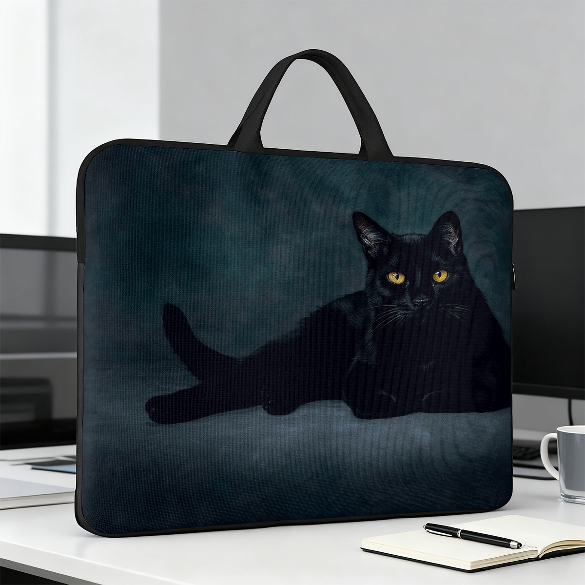 Stylish Black Cat Laptop Bag for 13-17 Inch Laptops