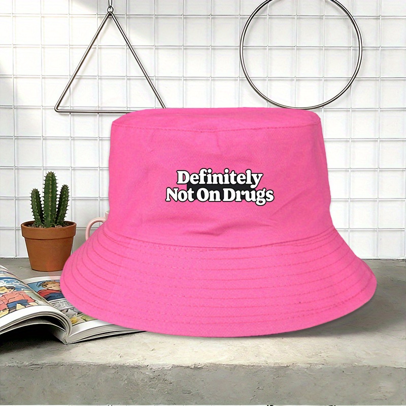 TEMU 1 Brand New " Not On Drugs" Travel Bucket Hat, A Printed Outdoor Hat Suitable For Men And Women, A And An Ideal Gift For Parties, , And