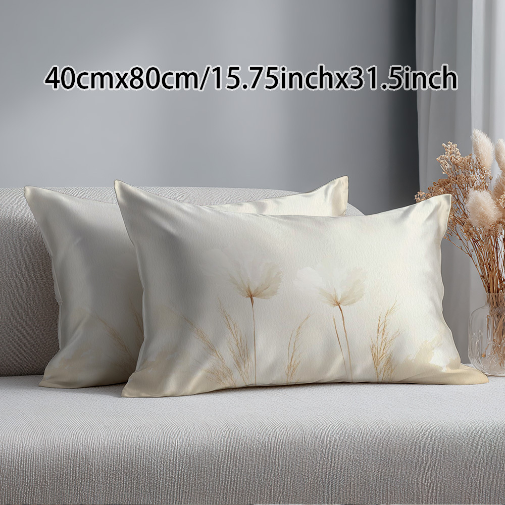 TEMU 2pcs Silk Single-sided Printed Pillowcases / Bedding / Bed Pillowcases / Pillowcases (pillow Insert Not Included) / Smooth And Shiny Silk Feel /