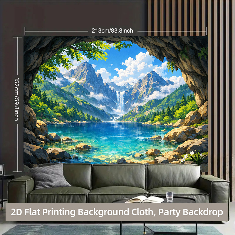 Realistic Lakeside Forest Backdrop