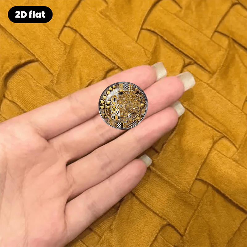 Stylish 2D Flat Brooch with Ornate Patterns