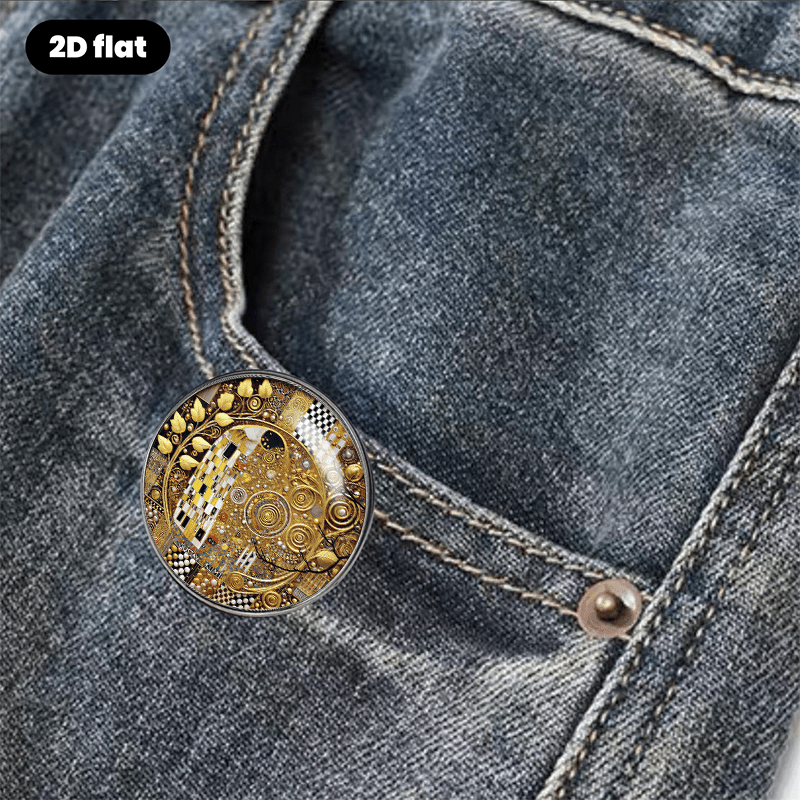 Stylish 2D Flat Brooch with Ornate Patterns