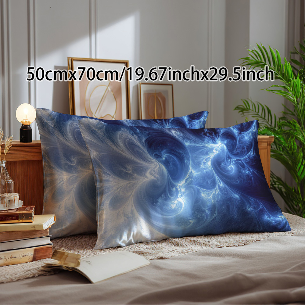 TEMU 2pcs Silk Single-sided Printed Pillowcases / Bedding / Bed Pillowcases / Pillowcases (pillow Insert Not Included), Smooth And Shiny Silk Feel,