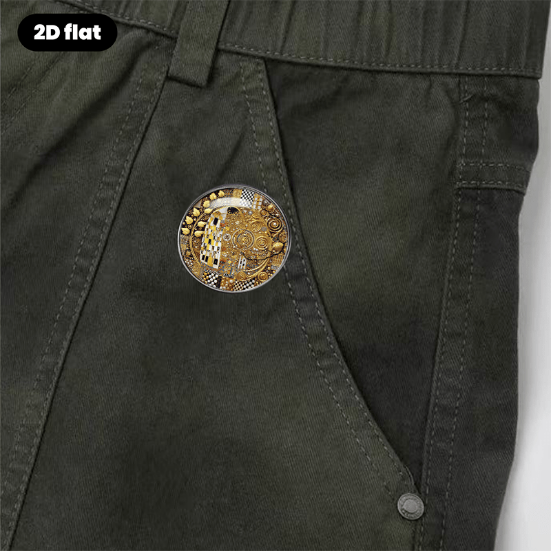 Stylish 2D Flat Brooch with Ornate Patterns