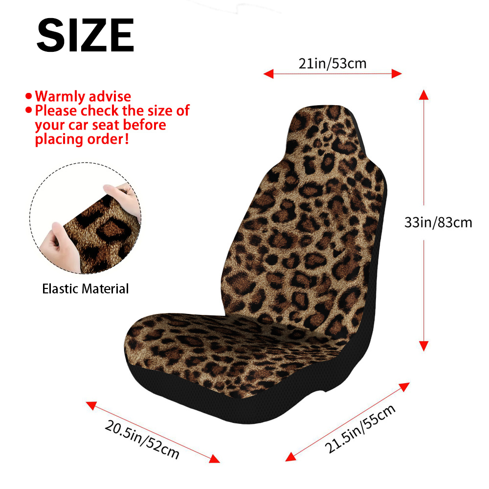 TEMU Set Of 2 Car Seat Covers Featuring A Decorative Brown Design, Suitable For Suvs, Sedans, And Trucks. Stylish, Washable Fabric Covers Enhance And