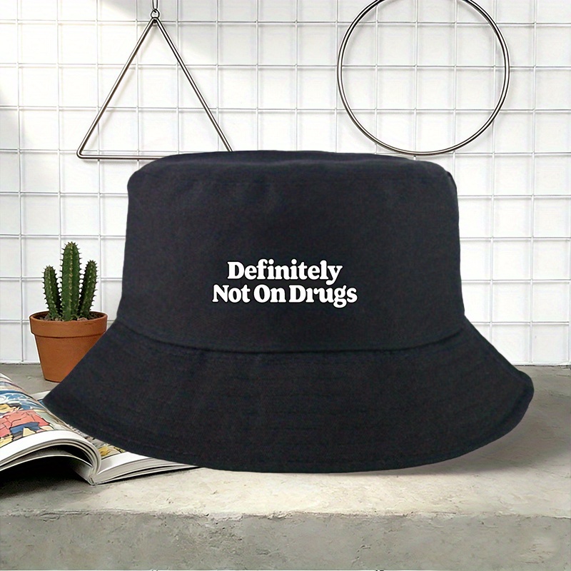 TEMU 1 Brand New " Not On Drugs" Travel Bucket Hat, A Printed Outdoor Hat Suitable For Men And Women, A And An Ideal Gift For Parties, , And