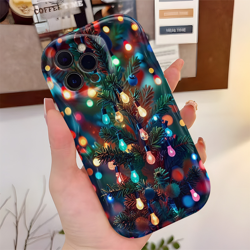 TEMU Phone Case: A Christmas Tree Light String Phone Case That With A , A Durable Protective Case, Suitable For Iphone 6, 7, 8, X, Xr, Xs, Xs Max,