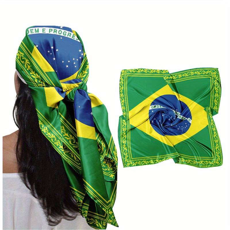 TEMU Pañuelo Cuadrado para la Cabeza, , Moderno y Hermoso con Diseño de Brasileña, " E ", Protector de Piel, Transpirable, No Aprieta, Ideal para el