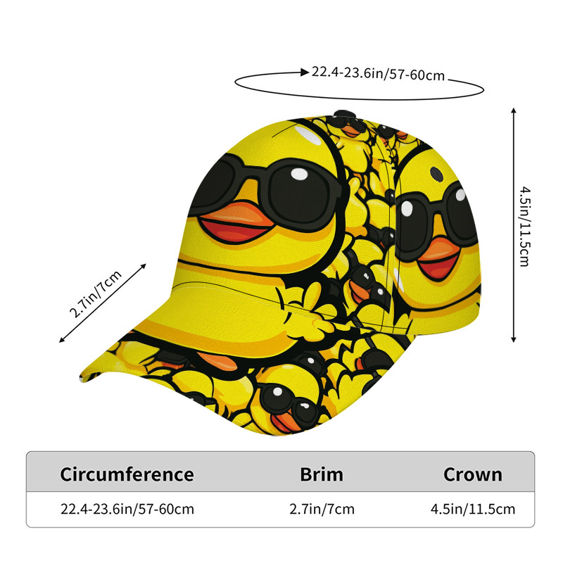 TEMU 1 Gorra de béisbol clásica con estampado de con gafas de sol - Gorro de de poliéster , diseño ajustable, para uso casual, ideal para salidas