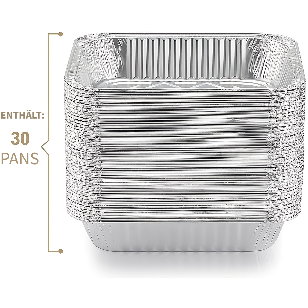 30-pack Of Disposable Aluminum Pans Measuring 32 X , Designed For Table Use, Ideal For Baking, Cooking, Roasting, And Heating