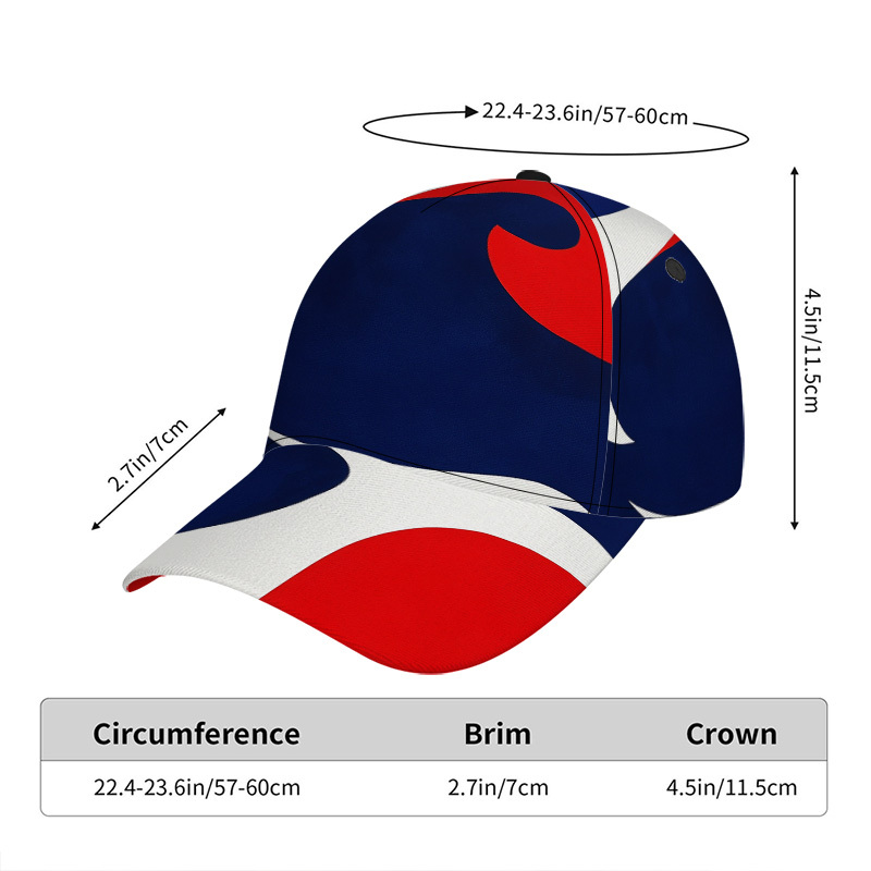 TEMU 1pc Casquette de Baseball à Imprimé Bleu - Chapeau à Bec de Canard Ajustable Décontracté, Design Léger, Idéal pour un , Parfait pour de
