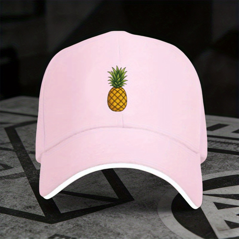 TEMU 1pc, Adjustable Sandwich Baseball About "pineapple", Lightweight Printed Craft Women's Hat, Pineapple Pattern Men's Trendy , Ideal Gift For ,