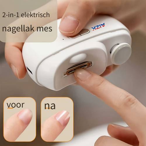 2-in-1 elektrische nagelknipper en polijstmachine, met led-verlichting, -knip veiligheidsfunctie, - en slijpfuncties, usb opladen, multifunctionele manicuretool voor thuisgebruik of salon, geschikt voor alle leeftijden, ideaal valentijnscadeau