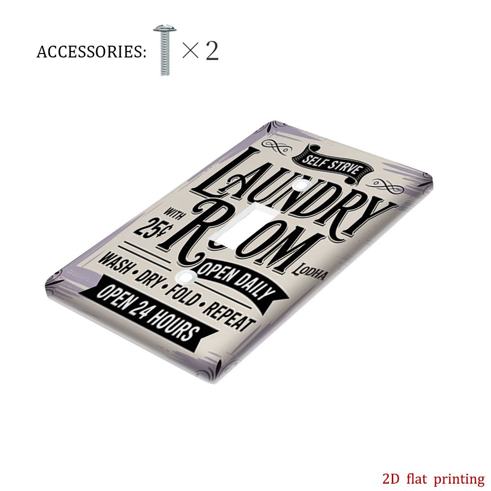 TEMU 1pc [2d Flat Printing] Decorative Wall Plate For Laundry Room Art, Outlet Cover, Switch Plate, Prints