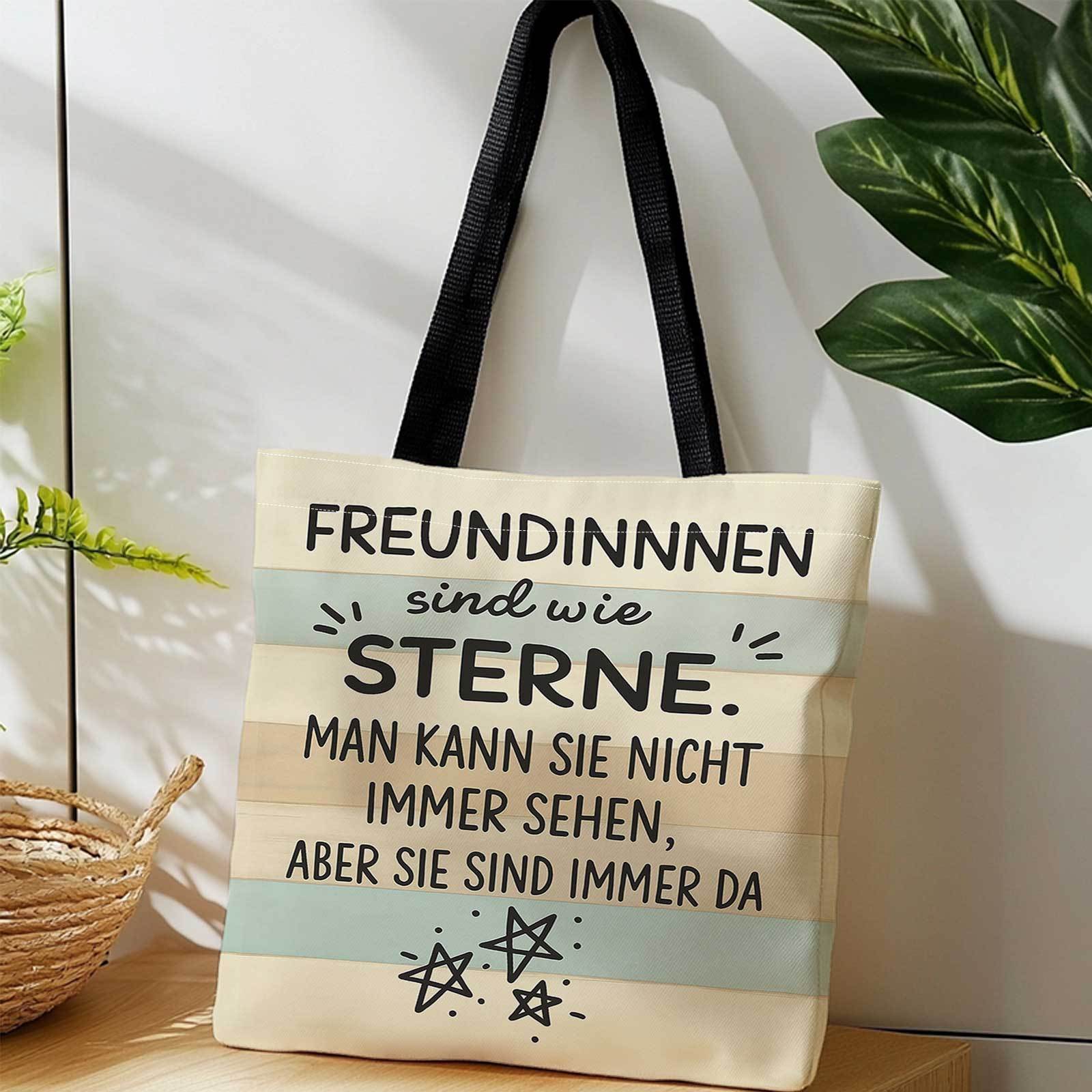 Image of Double-sided Printed Shopping Tote Bag + Are Like Stars, + Lightweight, Foldable, And Reusable Shoulder Bag, Suitable For Travel, Camping, And Daily Use. . Camping Gear