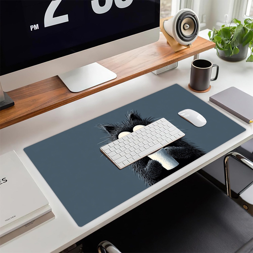 item picture mouse pad featuring a fuzzy   with coffee made from polyester suitable for gaming and office use modern aesthetic and comfortable  