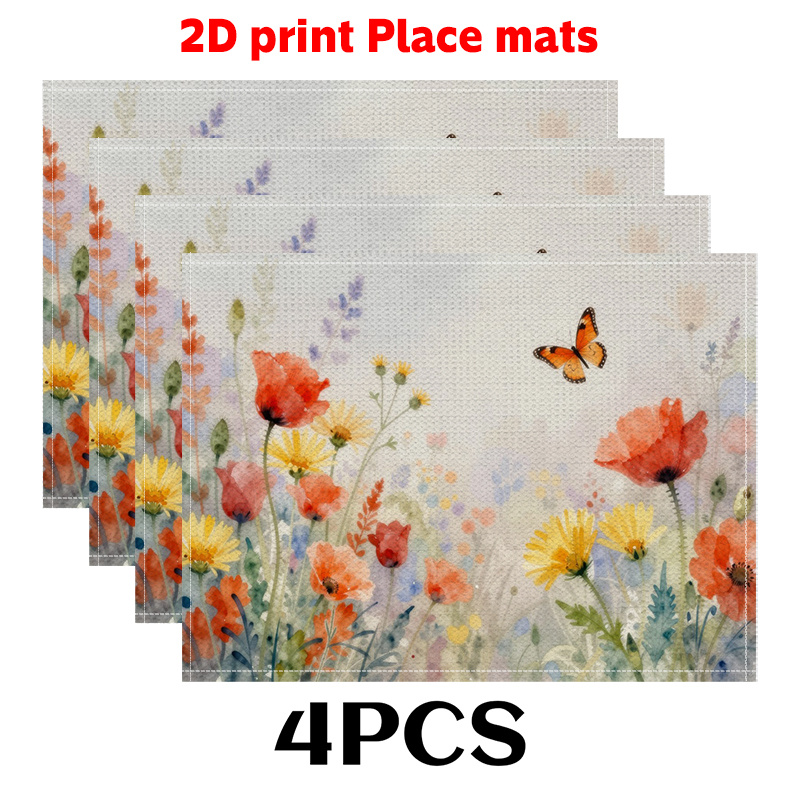 Sets de table printemps papillons et fleurs décoration_voghion.com