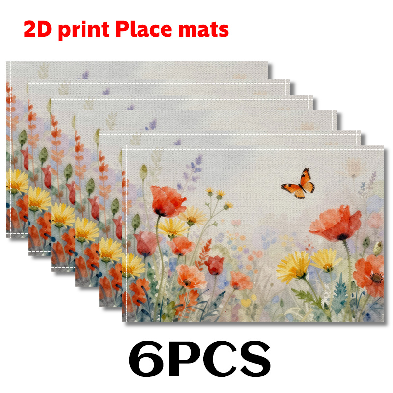 Sets de table printemps papillons et fleurs décoration_voghion.com