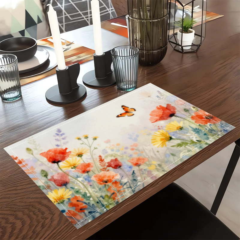 Sets de table printemps papillons et fleurs décoration_voghion.com