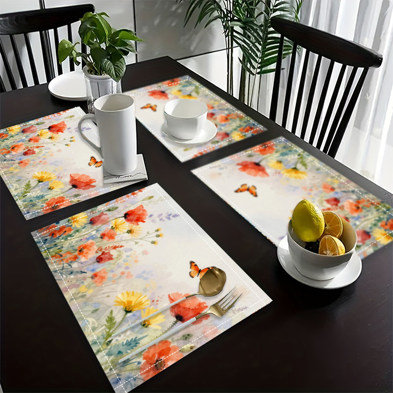 Sets de table printemps papillons et fleurs décoration_voghion.com