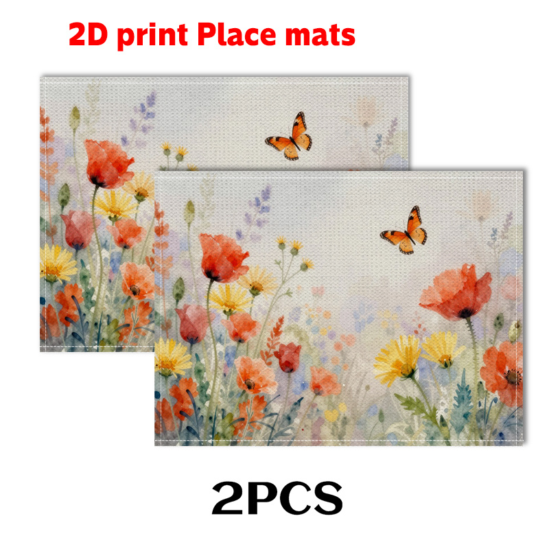 Sets de table printemps papillons et fleurs décoration_voghion.com