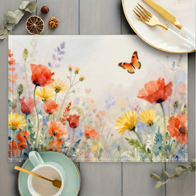 Sets de table printemps papillons et fleurs décoration_voghion.com