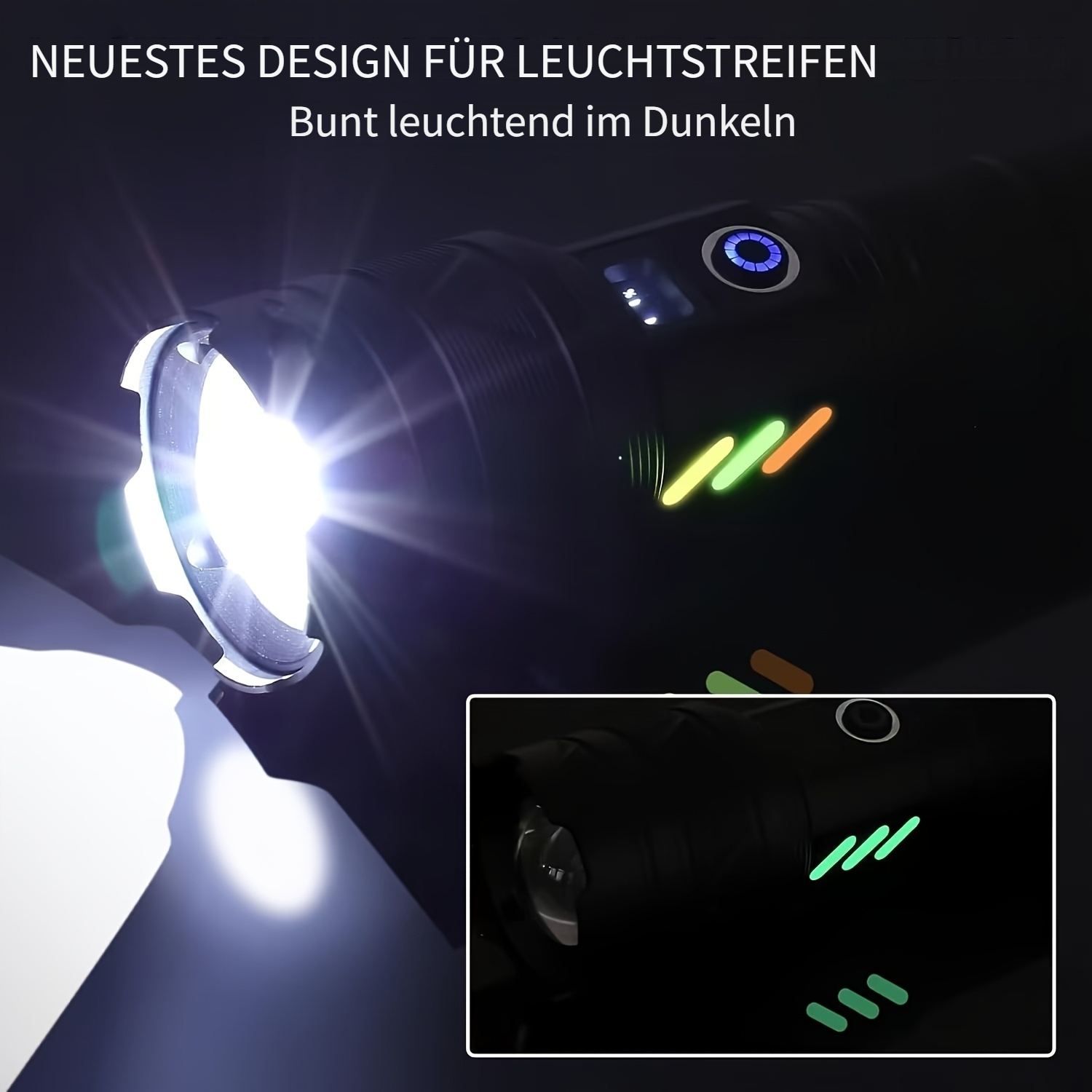 Produktbild von Dittybuy Superhelle LED Taschenlampen, Wiederaufladbar, 15000 Lumen, XHM77.2 Taschenlampen, Wasserdicht, Batteriebetrieben, Taktische Taschenlampe Mit