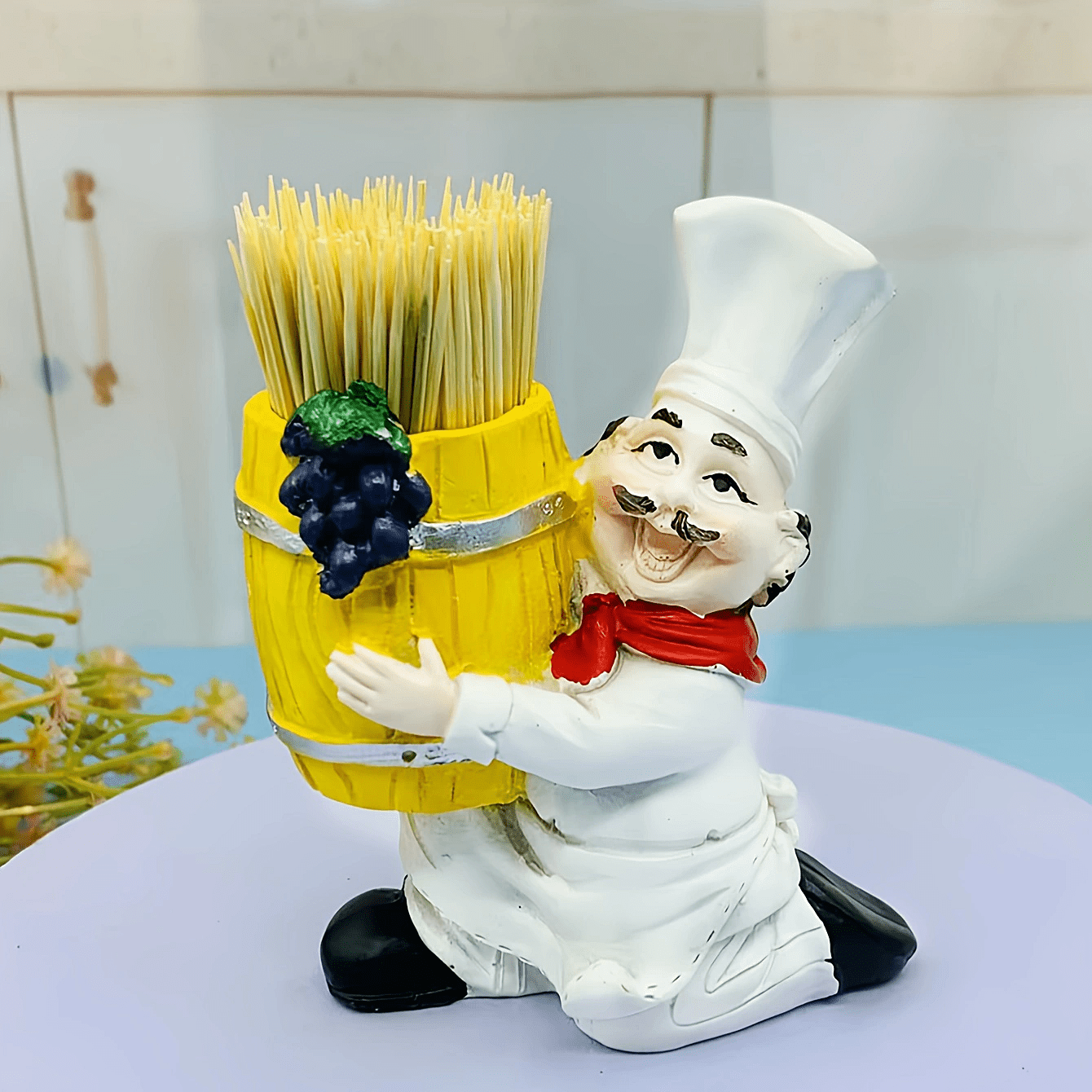 1pc Chef With Toothpick Holder