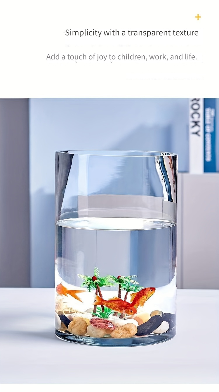 thickened cylindrical glass aquarium transparent Temu United