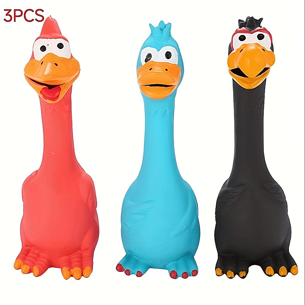 TEMU Fun Latex Chicken With Sound Producing Small Horn That Attracts Dogs To With Suitable For Small And Medium-sized Dogs, Without Battery