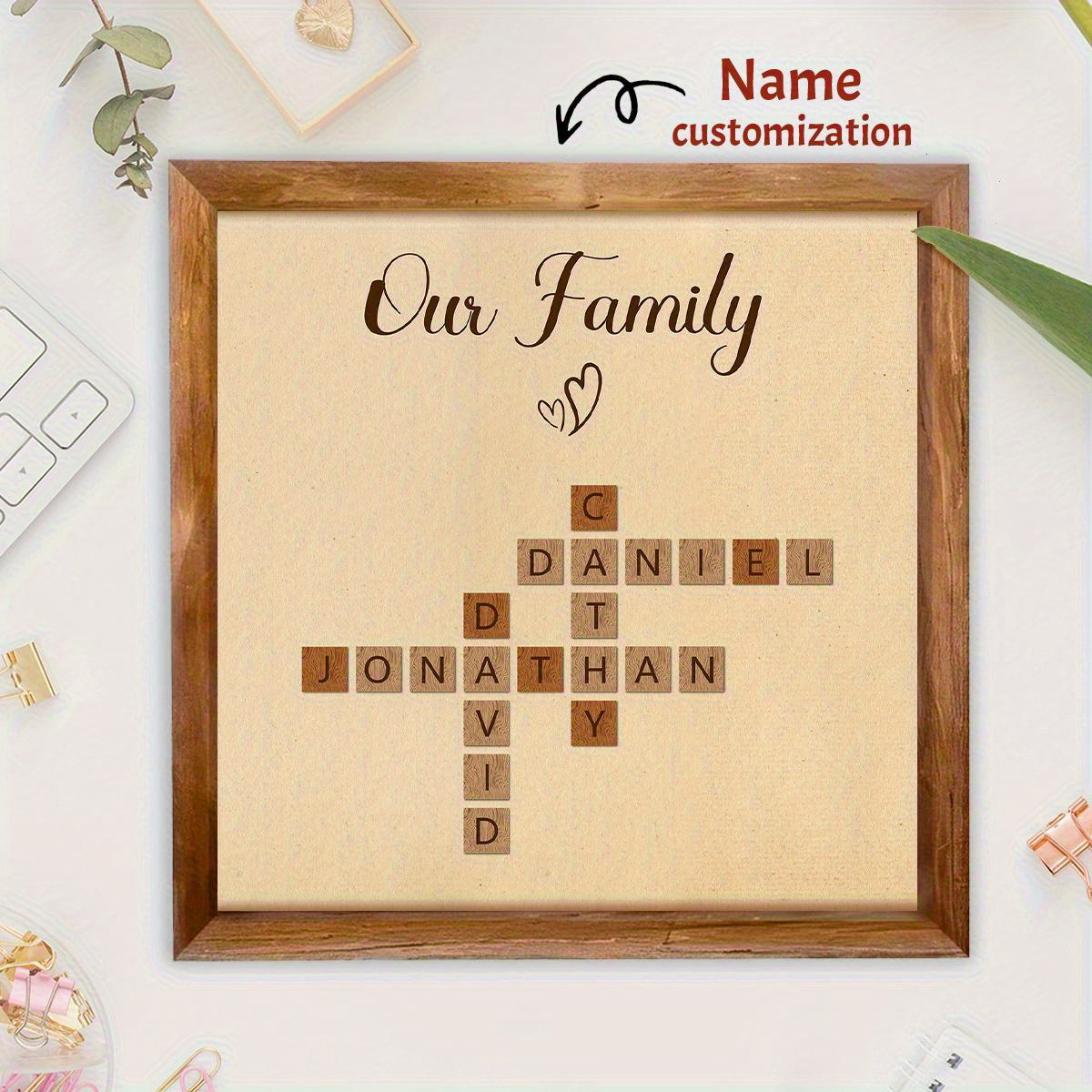 TEMU Custom Personalized Signs, Puzzle Prints, Custom Family Letter Collage Prints, Name Puzzle Decorative Plaques, Signs, Friend Gifts