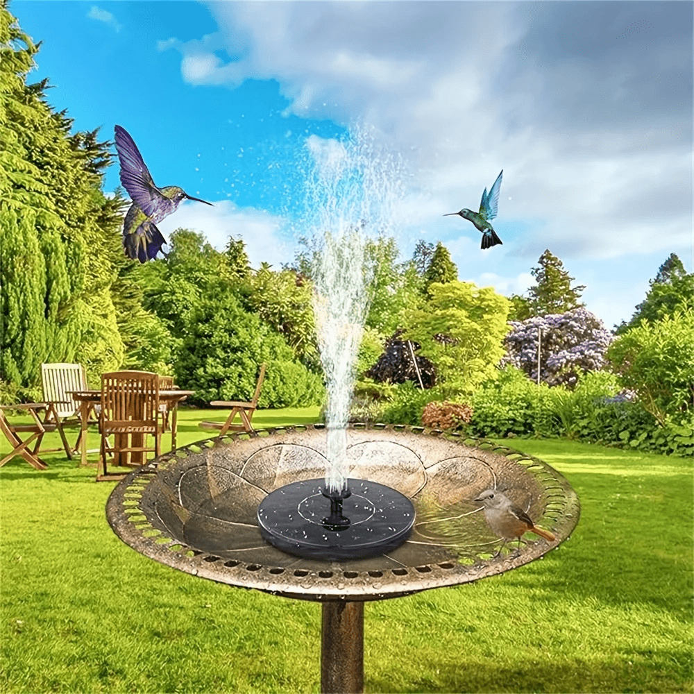 1pc solar powered fully automatic fountain with 6 nozzles 4 anti collision strips ipx8 1 4w solar powered bird bath fountain suitable for bird bathing gardens   fish tanks swimming pools and outdoor use solar powered water pump Product details 4