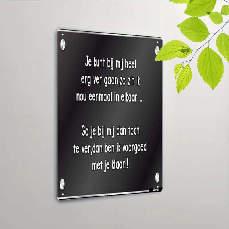TEMU 1 stuks Unieke Nederlands Spreekwoord Metalen Muurkunst - 8X12 Inches in een Klassieke Stijl, Gemaakt Van, Met Grappige Zegswijzen. Perfecte
