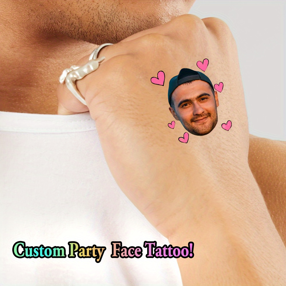 TEMU 16 tatuaggi temporanei personalizzati con foto - Design personalizzati con e , tatuaggi scherzosi divertenti per feste, compleanni, matrimoni e