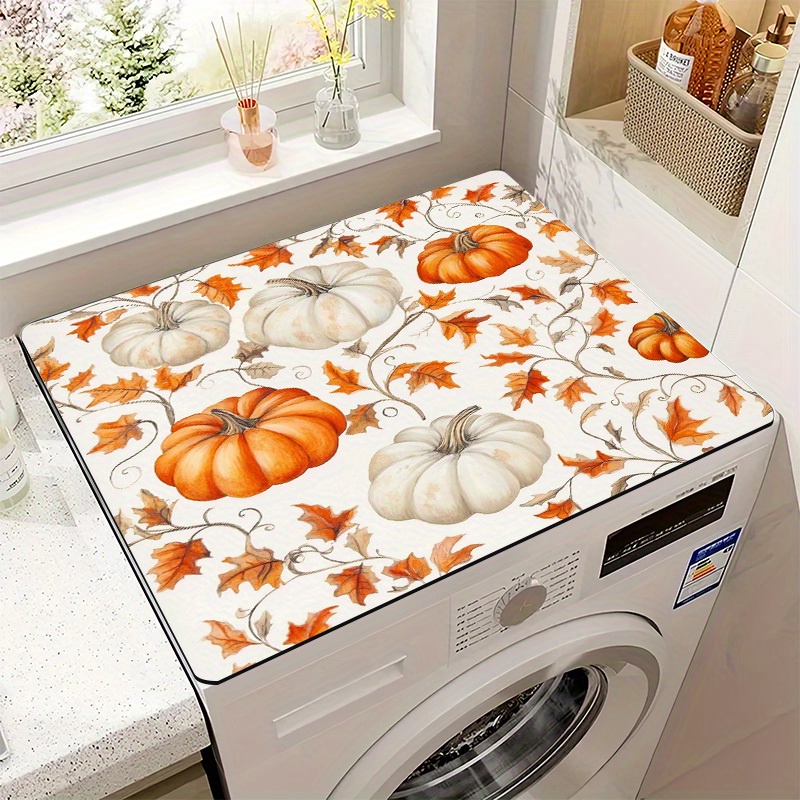 TEMU New Niche Design And Pumpkin Anti-slip Drainage Mat - Perfect For Washing Machine, Dish Drying Mat And Kitchen/bathroom Additions - Soft,