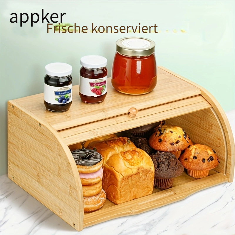 bambus brotbehlter kchenoberflchen gerumiger holz - Temu Switzerland