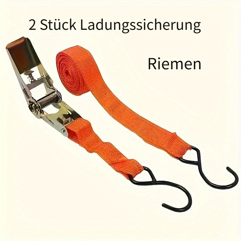 2 stück hochleistungs-ratschenspann , strapazierfähige nylon-ladungs  für sicheres handling, rasenmäher, motorradtransport, metallmaterial, heimwerkerbedarf - kategorie plane und  