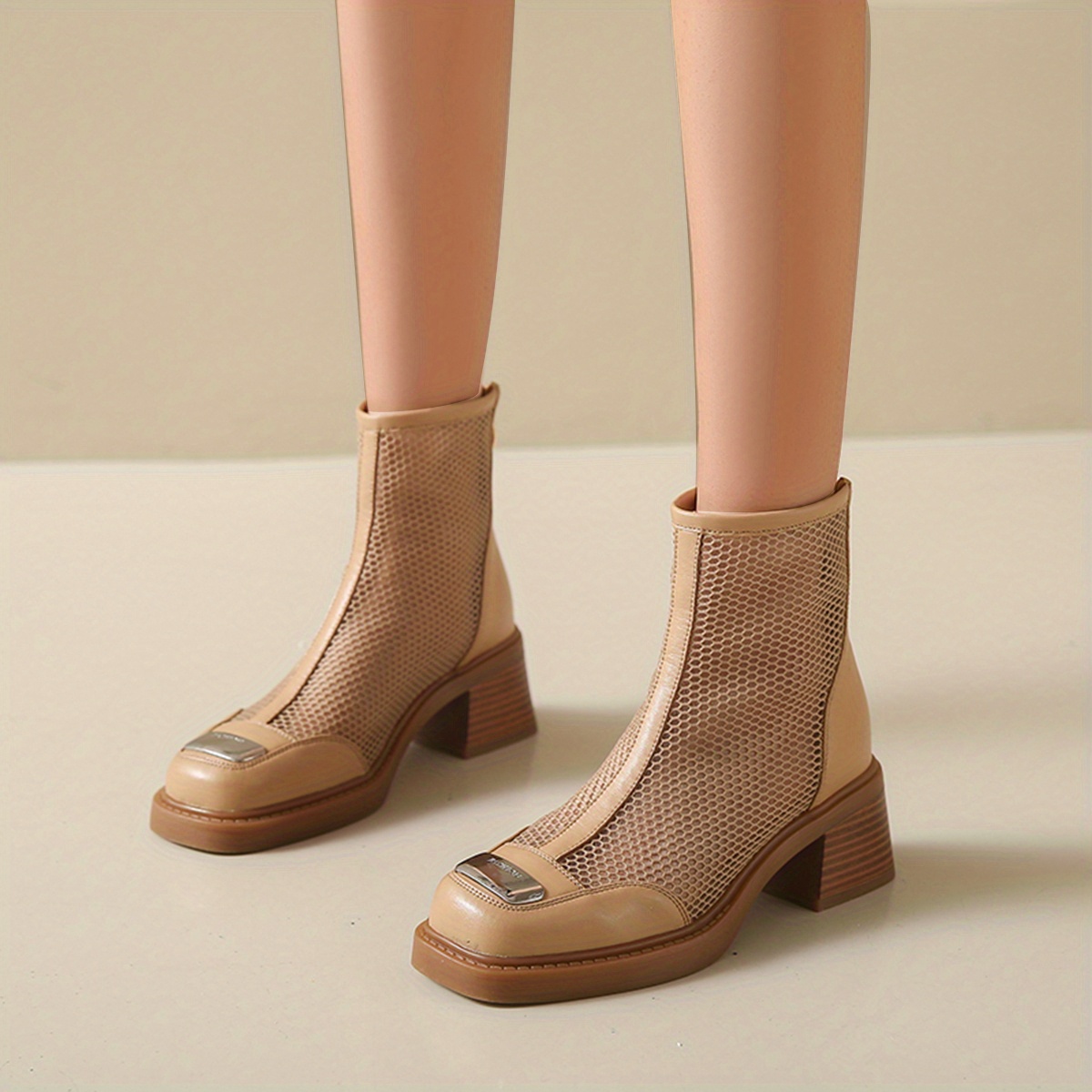 breathable mesh womens ankle boots stylish british inspired Temu