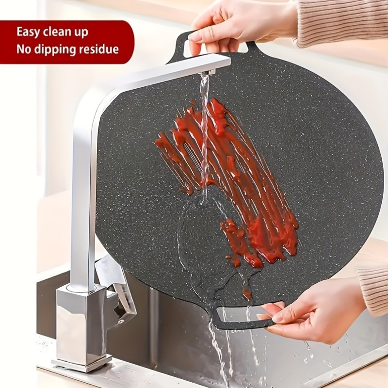 Cast Iron Non-Stick BBQ Grill Pan - Large Capacity Black Grill Pan with Even Heat Distribution & Speckled Glitter Design, Easy to Clean Indoor/Outdoor Cooking Tool for Backyard, Camping, Picnics, Grilling Accessories for Outdoor Grill