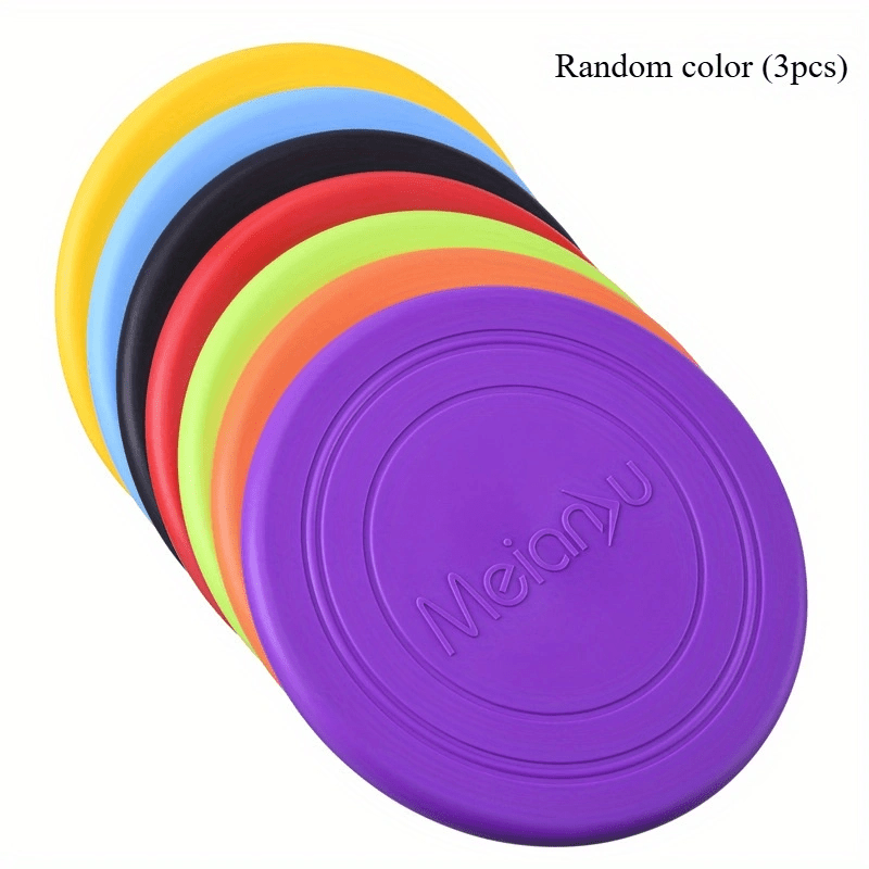 3pcs Random Color Pet Toy Dog Flying Disc Pet Interactive Training Flying Disc Floating Water Bite Resistant Soft Flying Disc Pet Supplies