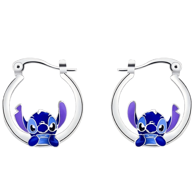 TEMU Stitch Hoop Earrings, Cartoon Cute Women Earrings, Birthday Gifts