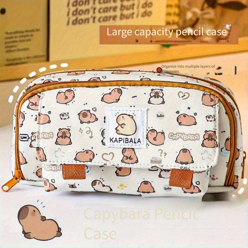 Astuccio Portapenne Capybara Multiscomparto - Grande Capacità, 4 Scomparti, Design Originale - Materiale Scolastico Per Ragazze