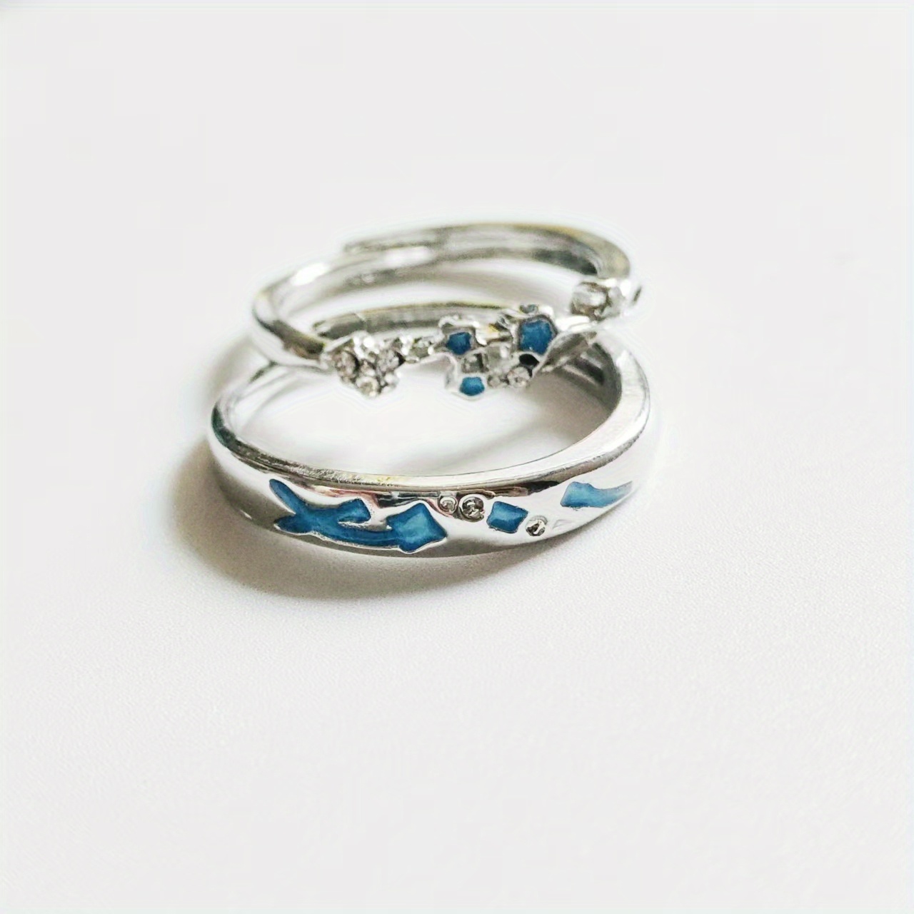 2pcs Couple Rings Starry Night Luminous Pair Ring