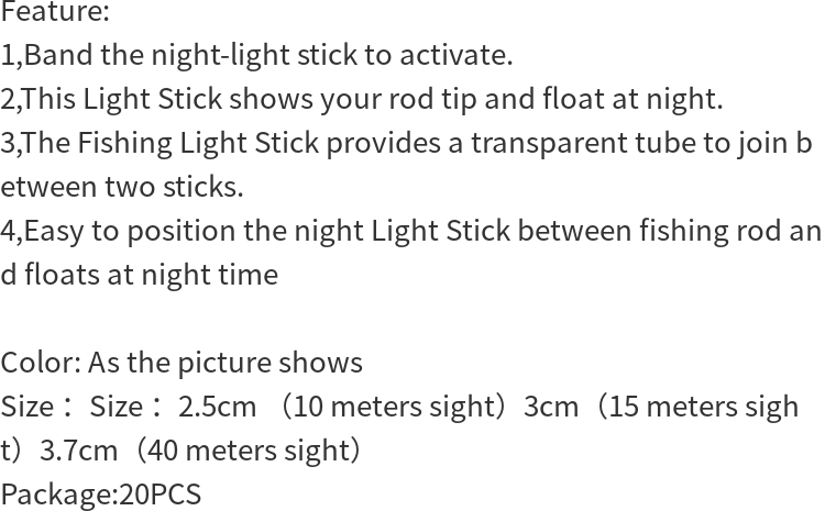 20/ 50pcs Fishing Fluorescent Light stick Fireflies for Fishing Float Fluorescent Lightstick Light Night Float Rod Lights Dark Glow Stick Fishing Accessorie DIY