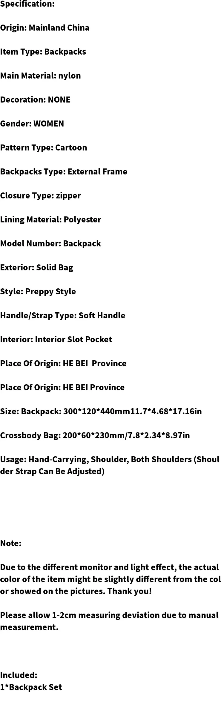 Aesthetic Rucksack Preppy Style Light Shoulder Bag For - Temu