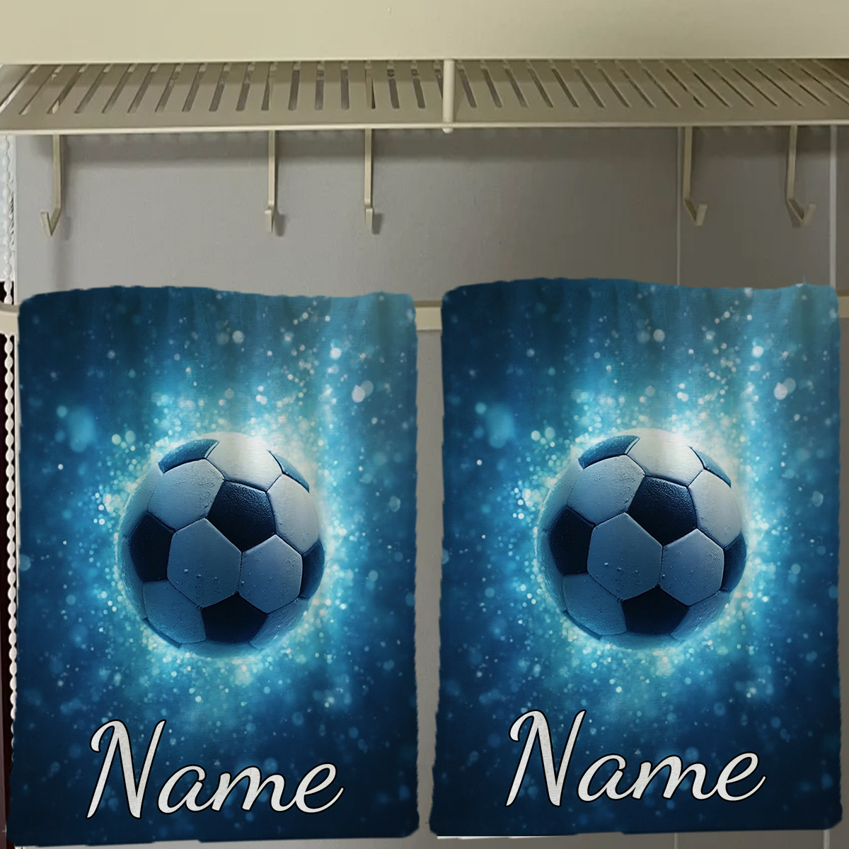 TEMU Soccer Event 2026, 1pc, Essential Towel, Customizable Text Towel, Personalized Name Towel, Cartoon Anime Towel, Autumn Gift, Striped Design,