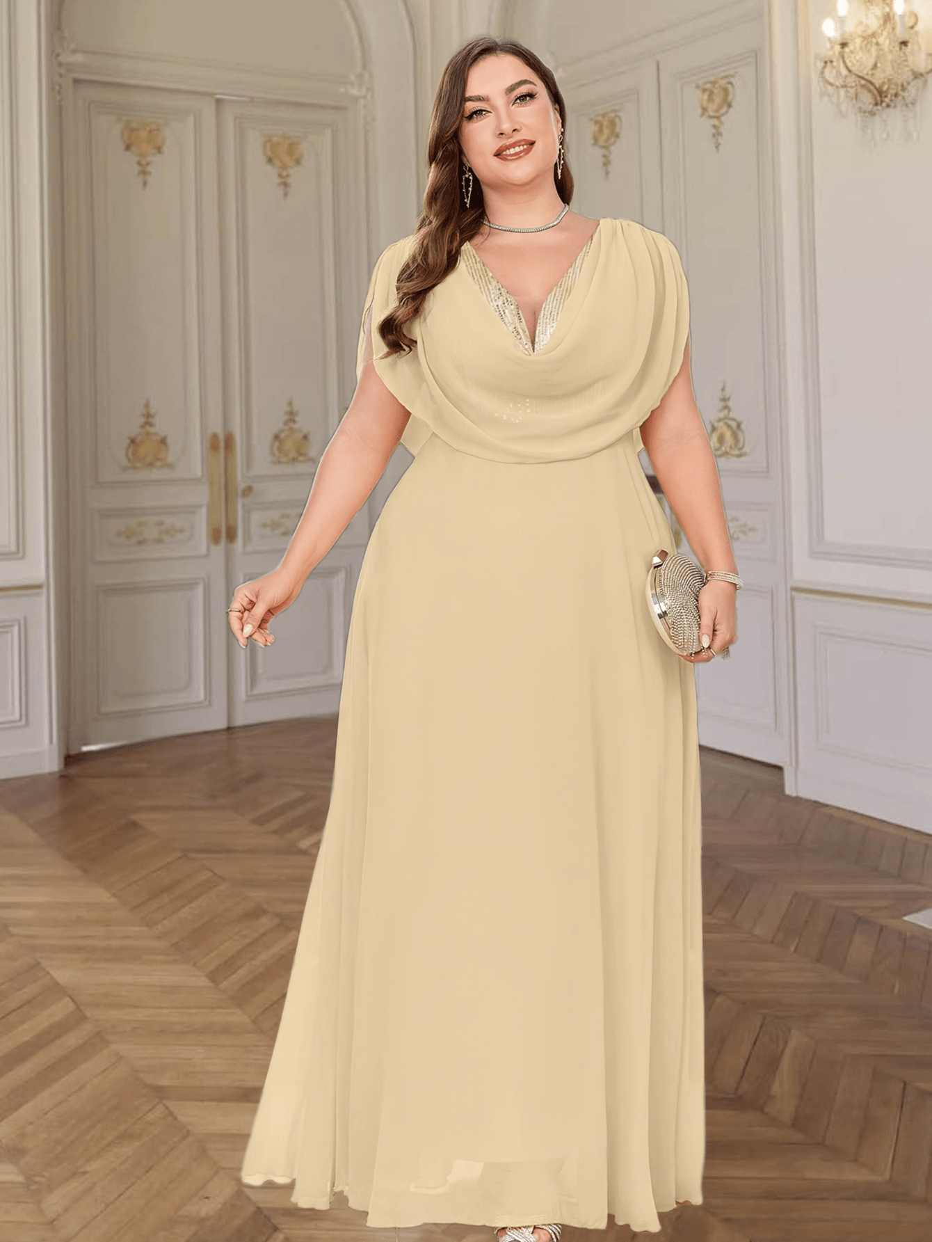 plus size beige formal dresses A-Line Bodycon Solid Color Zipper Square-Neck Mini Dresses – Uoozee official