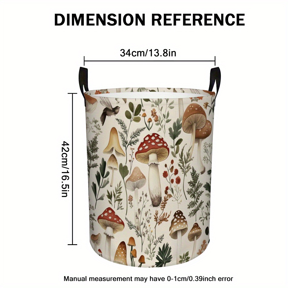 TEMU 1pc Forest Pattern Organizer - Round Laundry Basket With Handle - Large Capacity Storage