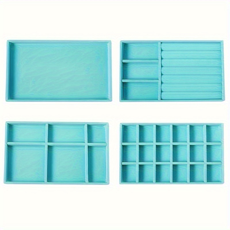 8pcs Wood Stackable Jewelry Tray Set for Organizing
